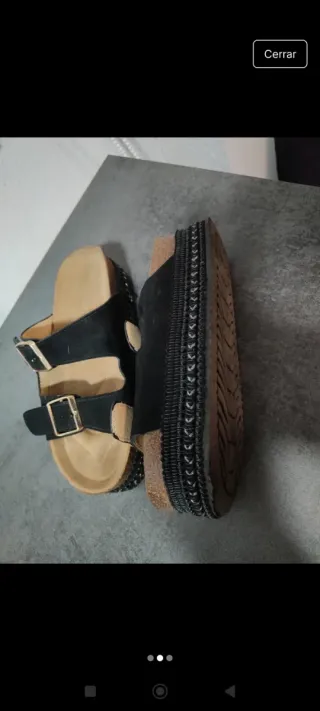 Sandalias negras talla 37 (dan talla 36)