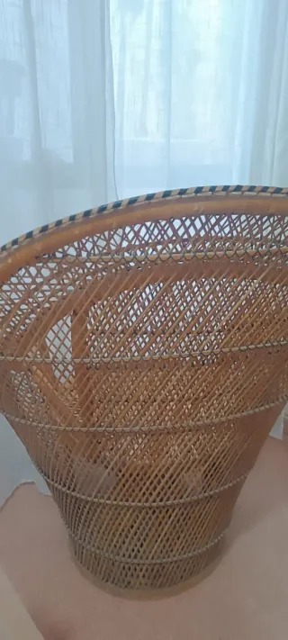 Emmanuel Sillón de mimbre diseño años 70 