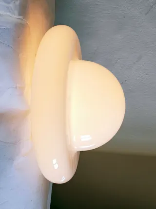 Lampada parete cristallo opalino anni '60