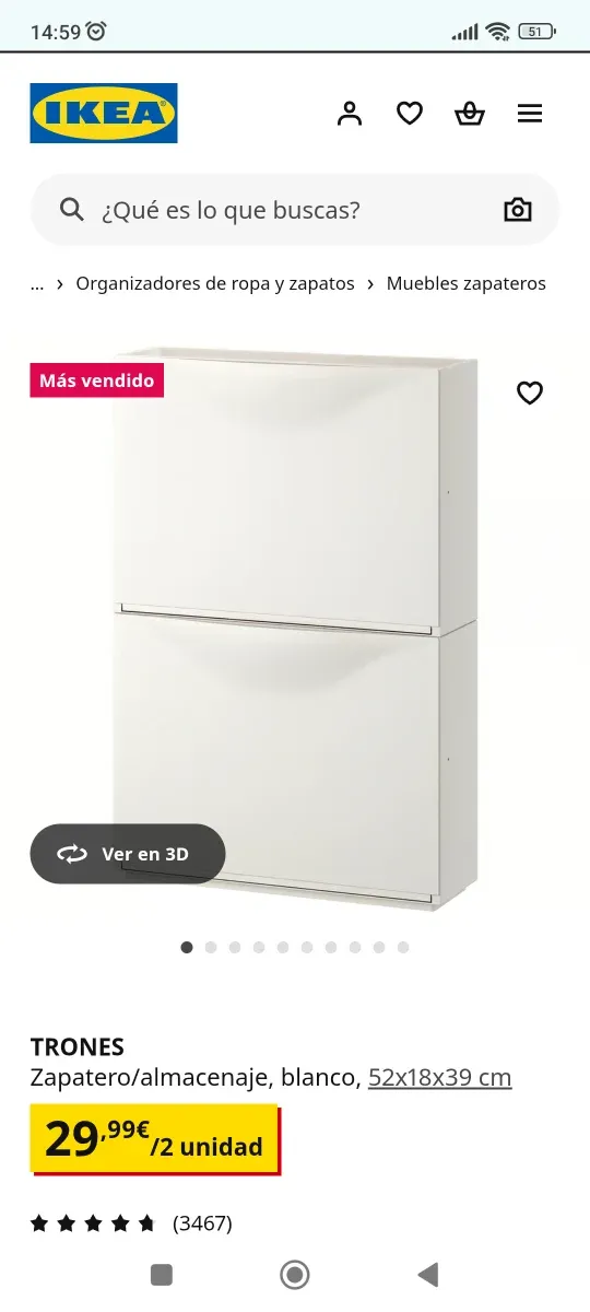 2 Zapateros IKEA TRONES blanco