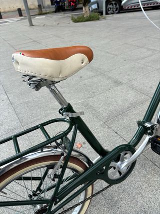 Bicicleta clásica plegable de paseo verde