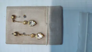 Pendientes plata chapada oro corazón