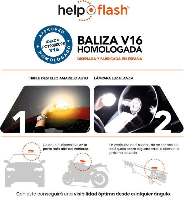 Luz Emergencia V16 Help Flash Homologada