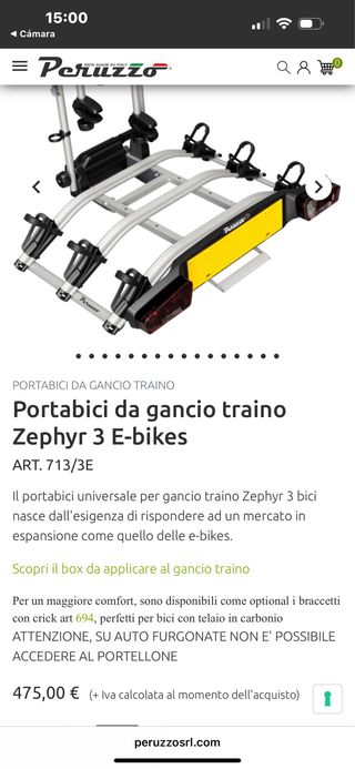 Portabicicletas Peruzzo Zephyr 3 E-bikes