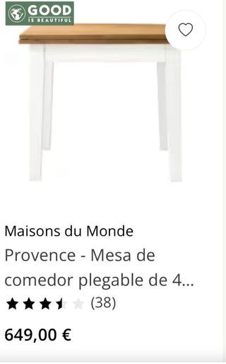 Mesa comedor plegable madera (modelo provence)