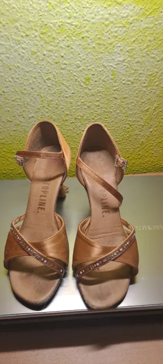 Zapatos de baile latino Topline dorados