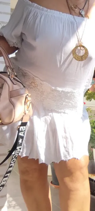 Conjunto falda y blusa blanco