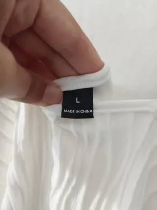 Vestido blanco largo con textura