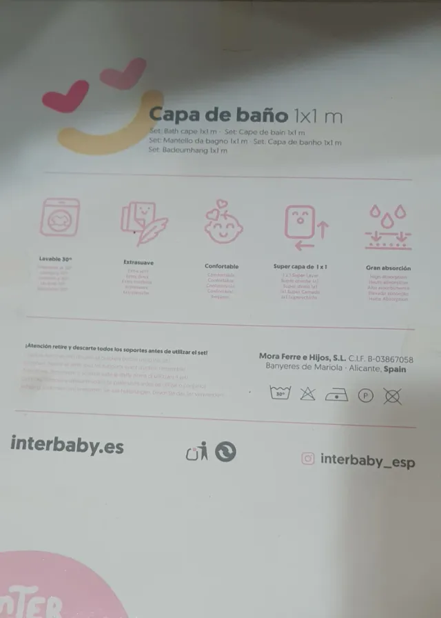 Capa de baño y babero oso luna