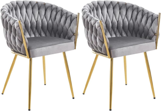 Set 2 Sedie per Sala da Pranzo con Rivestimento in