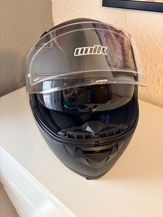 Casco Moto Unik Negro y verde