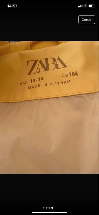 Gabardina Zara Amarilla