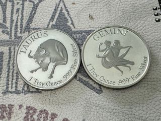 2 Onzas Plata Pura Zodiaco (Tauro y Géminis)