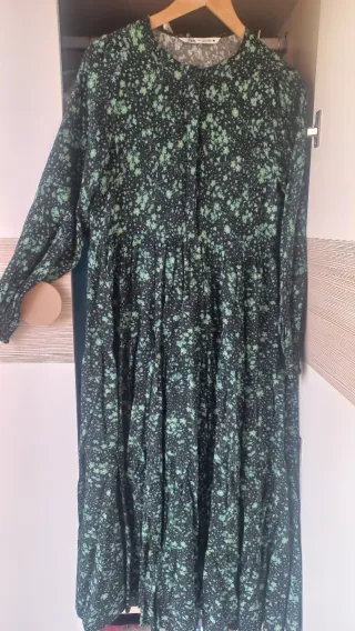 Vestido largo estampado Zara Talla S