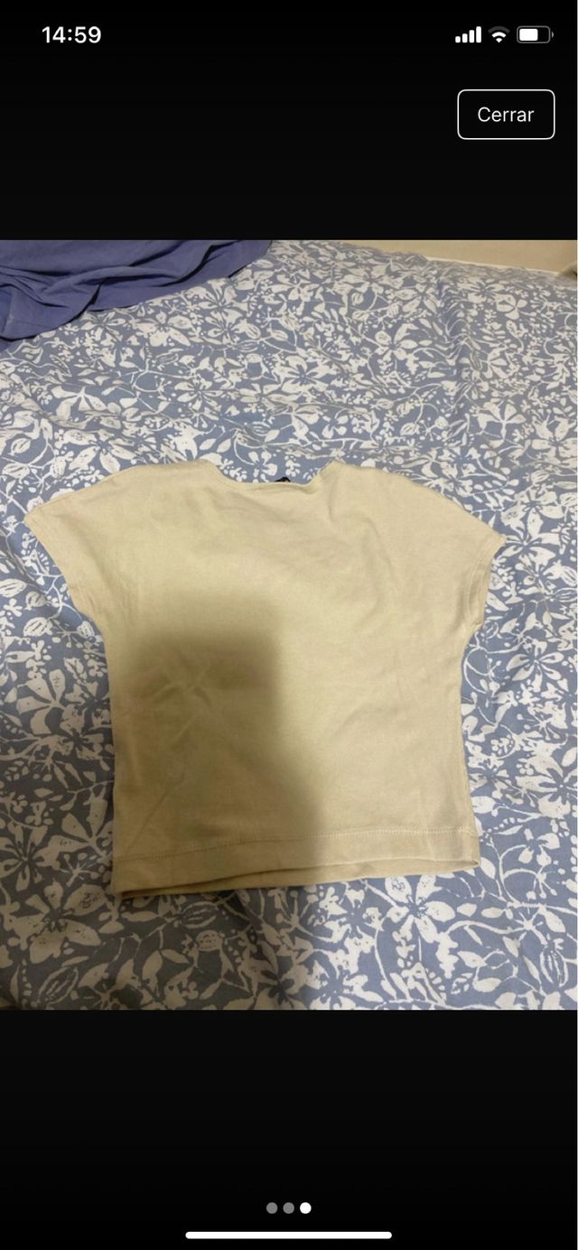 Top Zara Beige Manga Corta