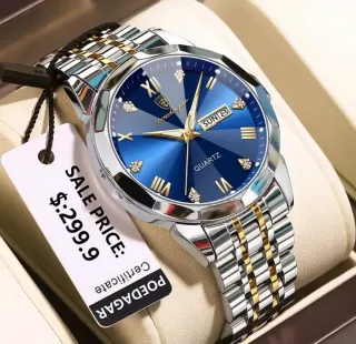 Reloj POEDAGAR Hombre Azul y Dorado