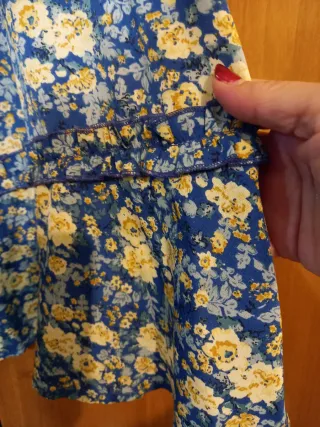 Vestido floral azul y amarillo
