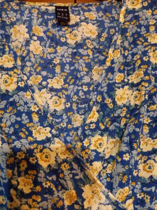 Vestido floral azul y amarillo