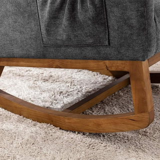 Poltrona a Dondolo in Tessuto con Struttura in Leg