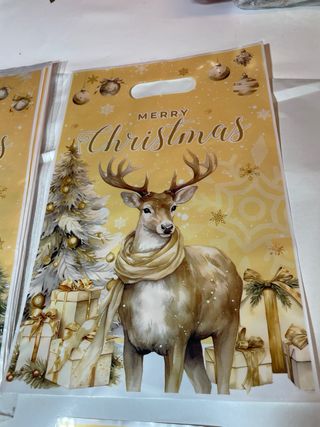 50 Bolsas de Regalo Navidad 25x16cm