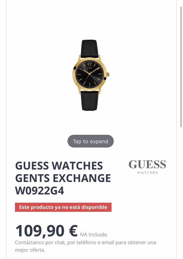 Reloj Guess Hombre Negro/Dorado ORIGINAL