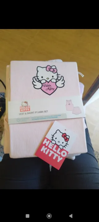 Pijama Hello Kitty Vest y Short Rosa
