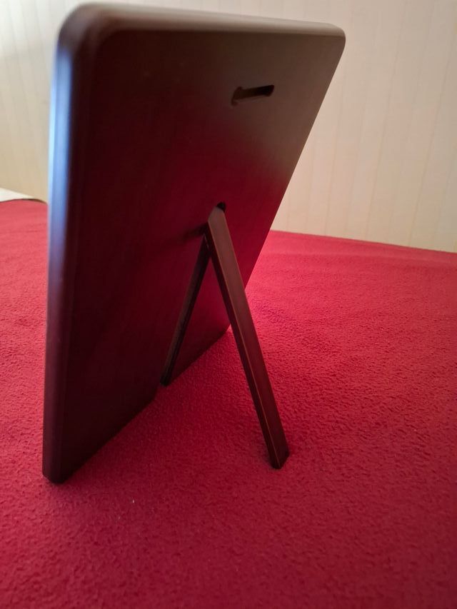 Quadretto radica e argento 925 Maria e Gesù 24x19