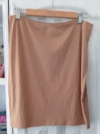 Top beige de canalé