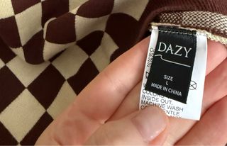 Chaleco Dazy Cuadros Marrón. Talla L