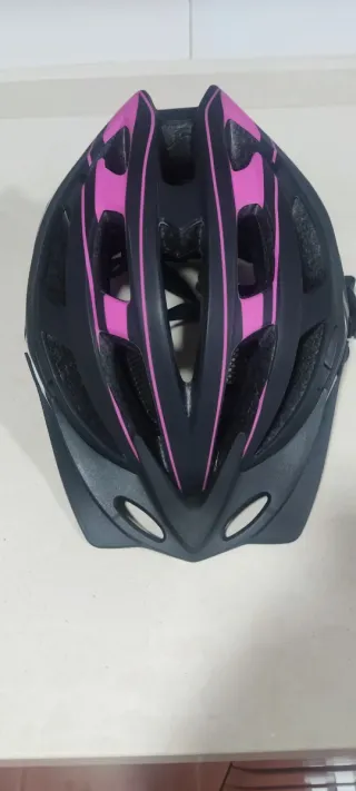 Casco de Bicicleta MITICAL Rosa y Negro y gafas