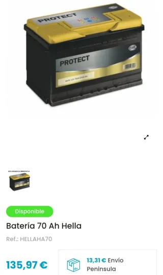 Batería Hella Protect 70Ah 650A