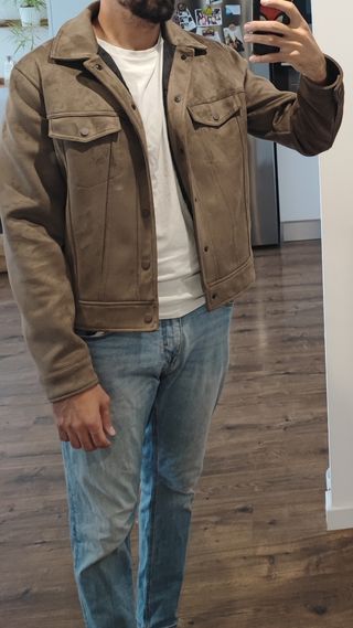 Chaqueta Zara efecto ante marrón Talla L
