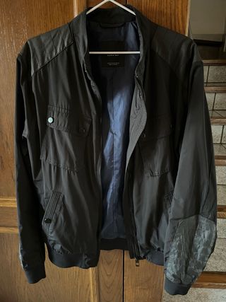 Chaqueta Bomber Zara Hombre Negra