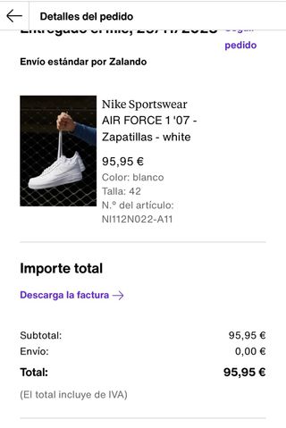 Nike Air Force 1 Blancas Talla 42