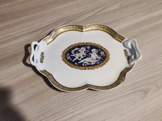 Vassoio vintage porcellana oro