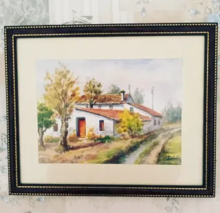 2 quadri ad acquerello con motivi valenciani. Dasi.