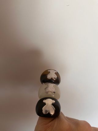3 Anillos Tous Oso Chocolate, Blanco y Negro