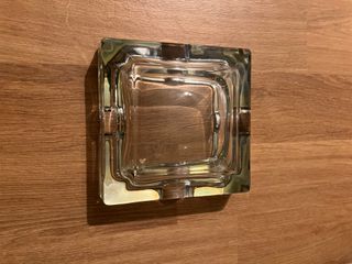 Posacenere Vintage Cristallo e Metallo Argento