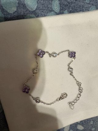 pulsera de plata con baño de oro blanco