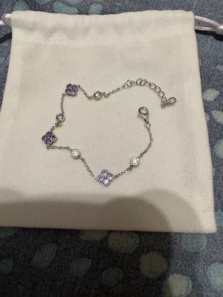 pulsera de plata con baño de oro blanco
