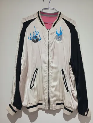 Chaqueta Bomber Diesel Negra y Blanca
