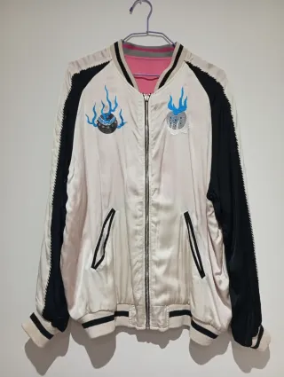 Chaqueta Bomber Diesel Negra y Blanca