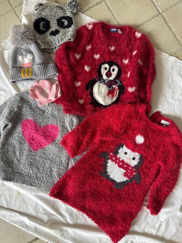 Set bimba maglioni e cappelli