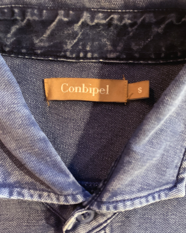 Camicia cotone denim elasticizzato