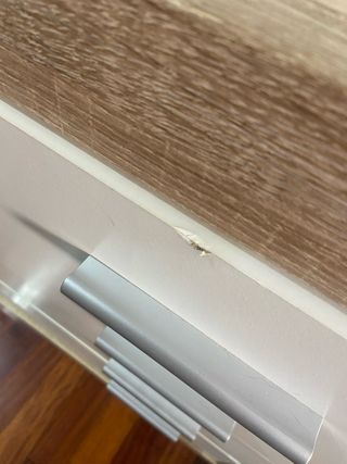 Cómoda y 2 Mesitas de Noche Madera y Metal