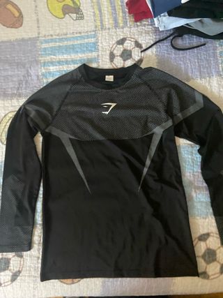 Camiseta Gymshark Negra Manga Larga
