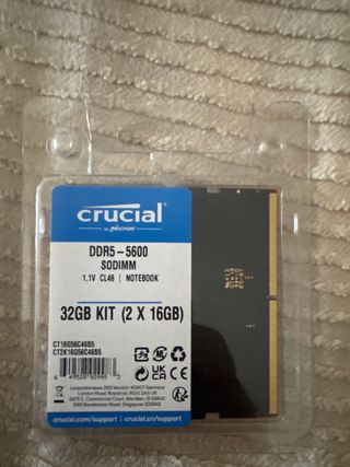 Crucial DDR5 32GB 5600MHz SODIMM Kit 2x16GB