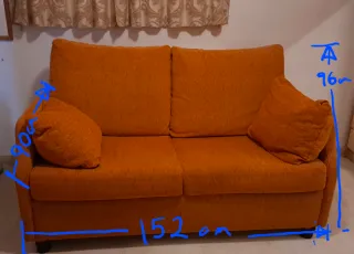 Sofá cama 2 plazas naranja