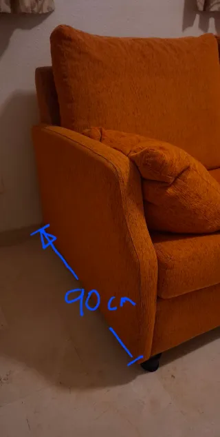 Sofá cama 2 plazas naranja
