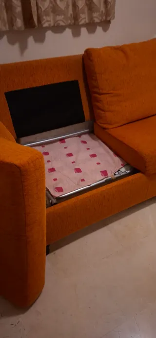 Sofá cama 2 plazas naranja